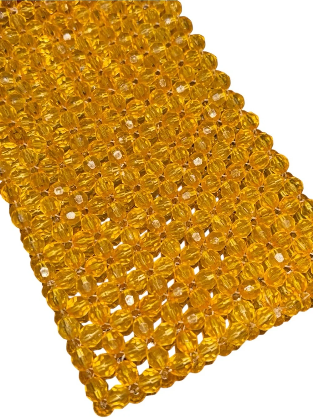 Handmade Acrylic Beaded Two-Tone Crossbody Phone Case Hot Pink/Yellow